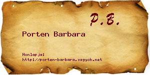Porten Barbara névjegykártya